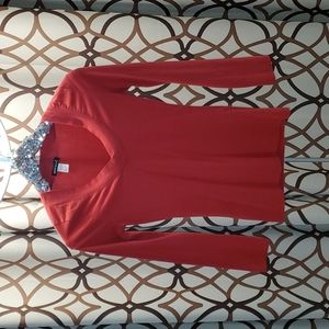 Wet Seal Red Vneck Long Sleeve Top